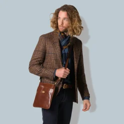 Bandoliera Uomo THE BRIDGE linea Story in Pelle Marrone