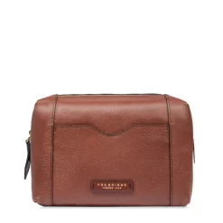 Beauty Case THE BRIDGE linea Gemma Travel in Pelle Marrone