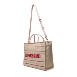 Borsa a Mano con Tracolla LOVE MOSCHINO in Canvas Rosa Cipria