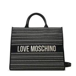 Borsa a Mano con Tracolla LOVE MOSCHINO in Canvas Nera