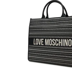 Borsa a Mano con Tracolla LOVE MOSCHINO in Canvas Nera