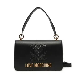 Borsa a Spalla con Tracolla LOVE MOSCHINO in Pelle Nera