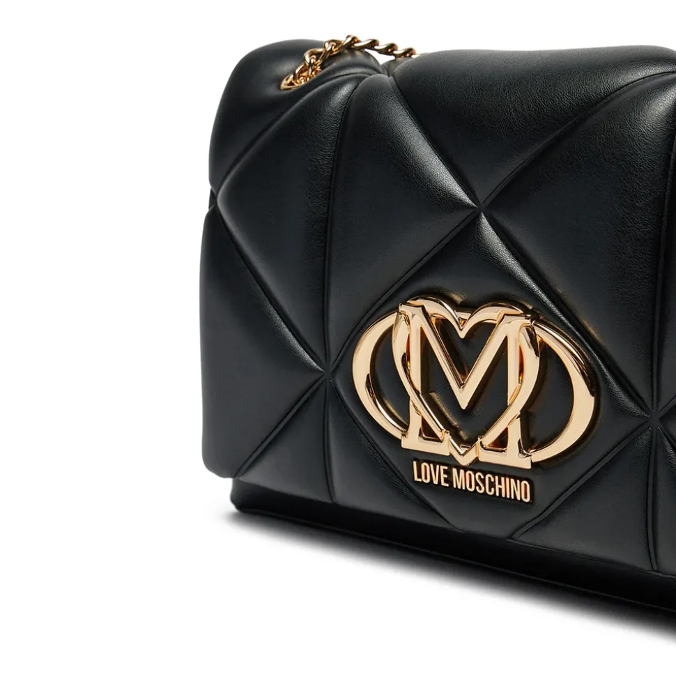 Borsa a Spalla e a Tracolla Trapuntata LOVE MOSCHINO linea Embossed Nera