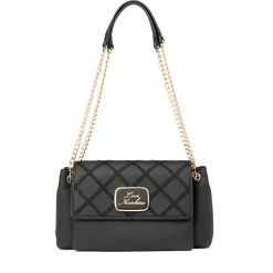 Borsa a Spalla LOVE MOSCHINO con Ricamo a Scacchi Nero