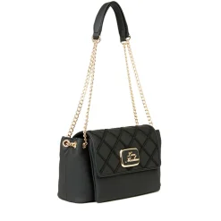 Borsa a Spalla LOVE MOSCHINO con Ricamo a Scacchi Nero