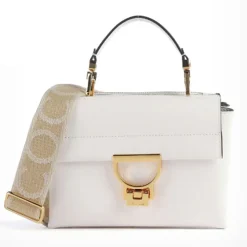 Borsa Donna a Mano COCCINELLE in Pelle Linea Arlettis Signature Small colore Brillant White