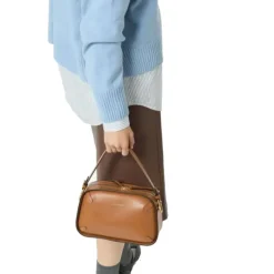 Borsa Donna a Mano COCCINELLE in Pelle linea Maleta Calf Cocker Small Colore Alga