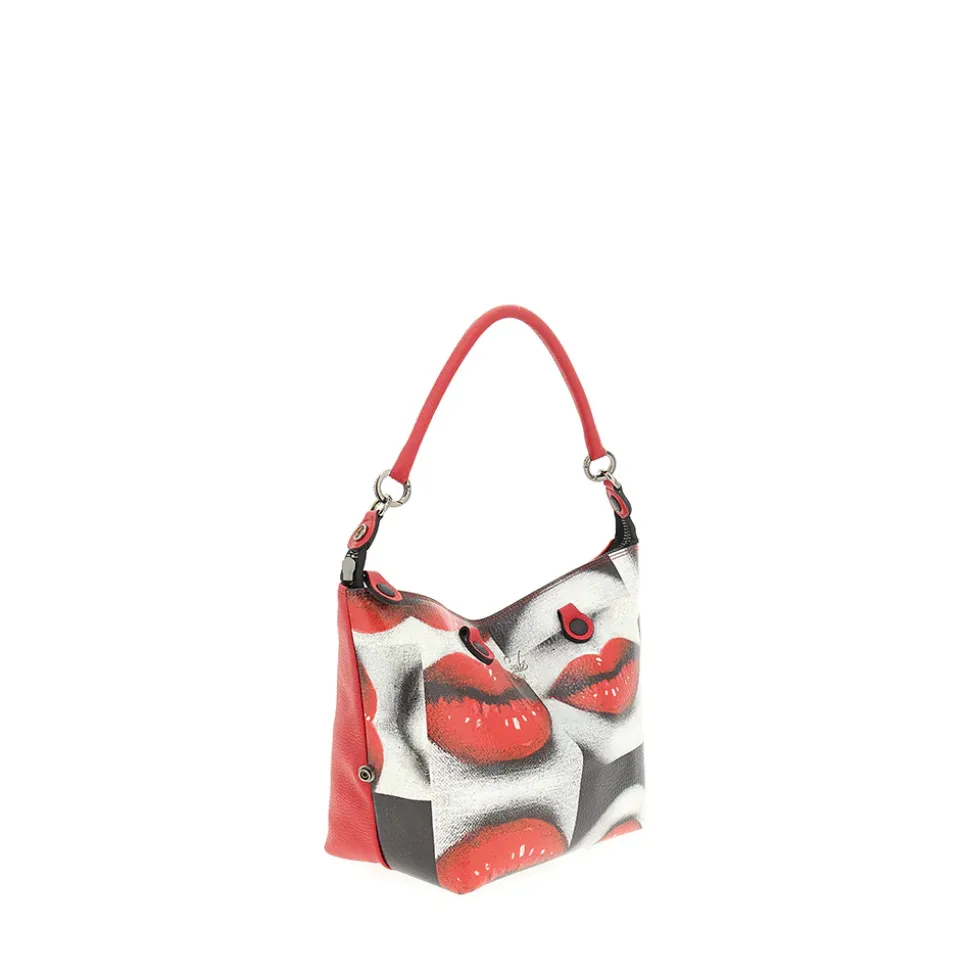 Borsa Donna a Mano con Tracolla GABS G3 PLUS Medium in Pelle stampa Baci