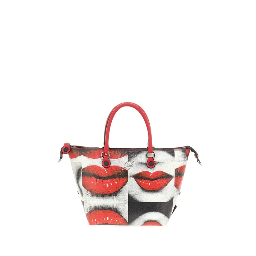 Borsa Donna a Mano con Tracolla GABS G3 PLUS Medium in Pelle stampa Baci