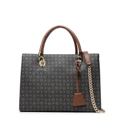 Borsa Donna a Mano con Tracolla POLLINI linea Heritage Logo Classic Nero e Marrone