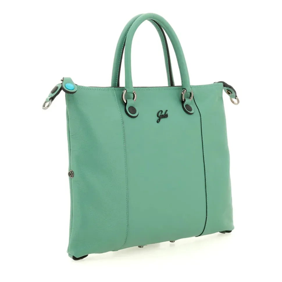 Borsa Donna a Mano con Tracolla GABS G3 PLUS Medium in Pelle Martellata Verde Filodendro