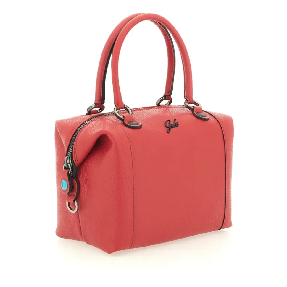 Borsa Donna a Mano con Tracolla GABS G3 PLUS Medium in Pelle Martellata Rosso Fuoco