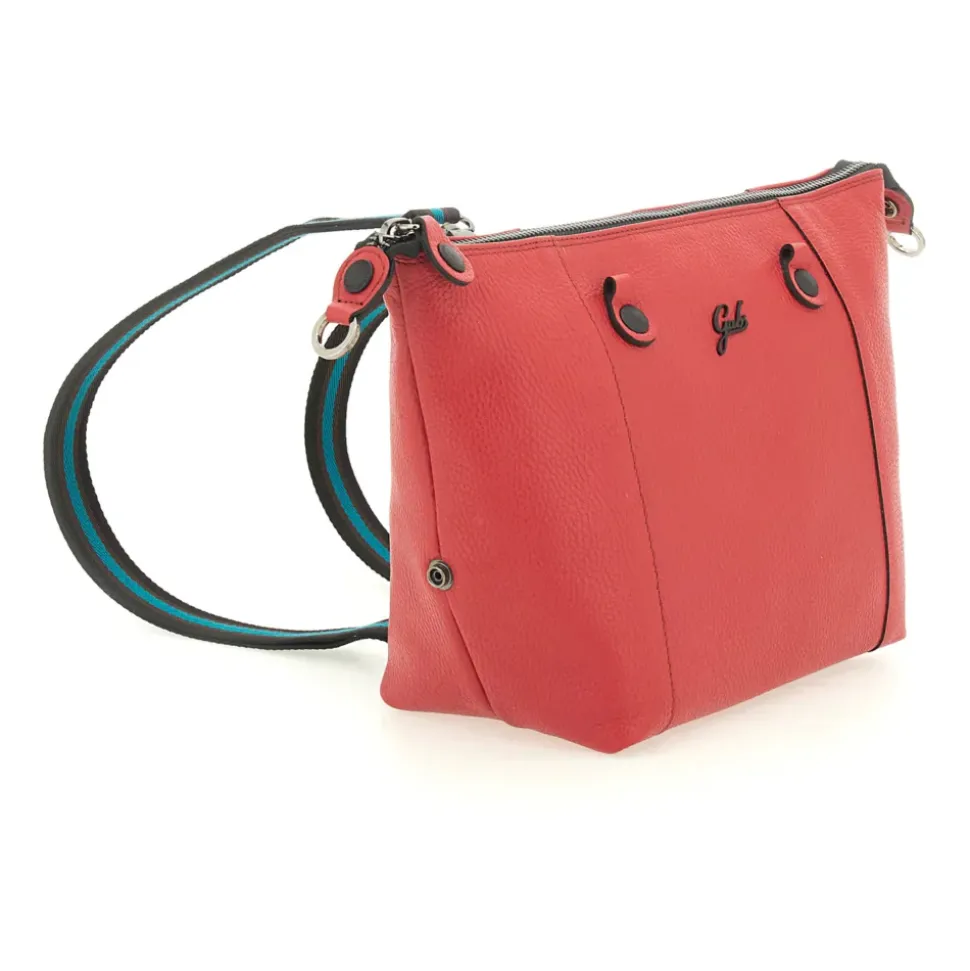Borsa Donna a Mano con Tracolla GABS G3 PLUS Medium in Pelle Martellata Rosso Fuoco