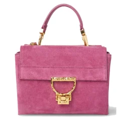 Borsa Donna a Mano con Tracolla COCCINELLE in Pelle Scamosciata Linea Arlettis colore Pulp Pink