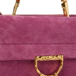 Borsa Donna a Mano con Tracolla COCCINELLE in Pelle Scamosciata Linea Arlettis colore Pulp Pink