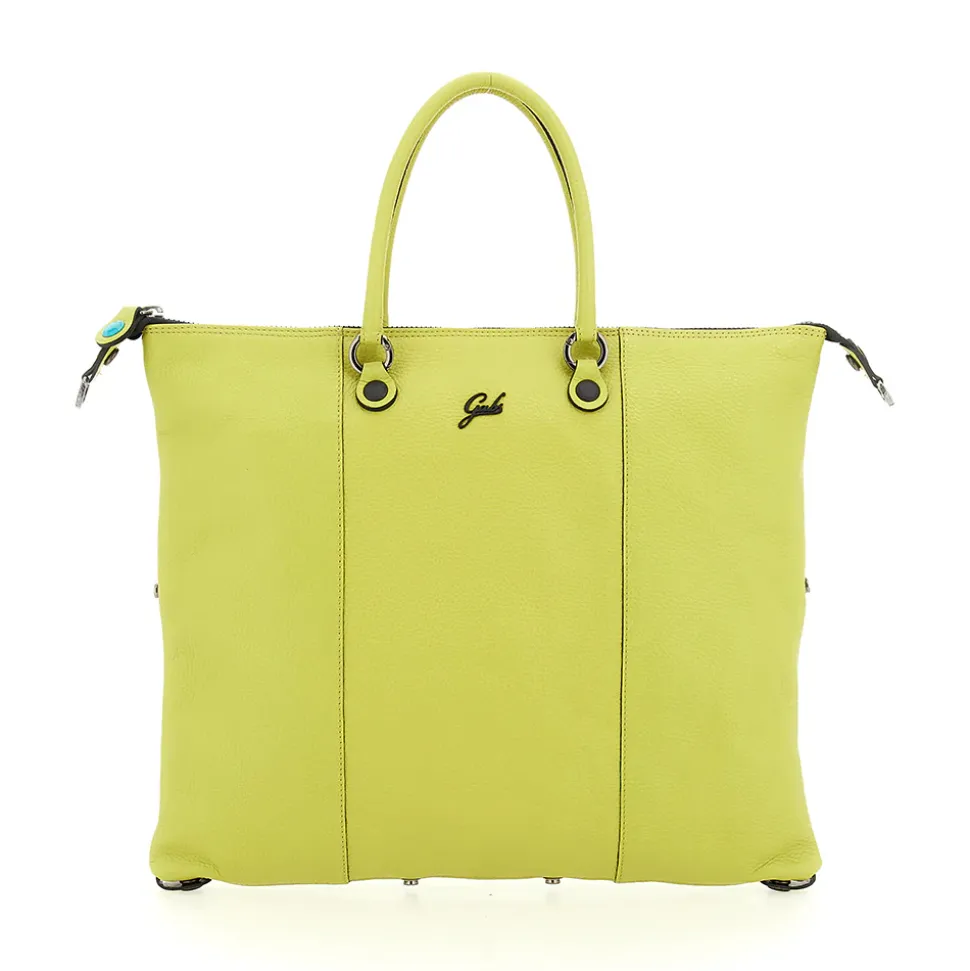 Borsa Donna a Mano con Tracolla GABS G3 PLUS Large in Pelle Martellata Verde Papiro