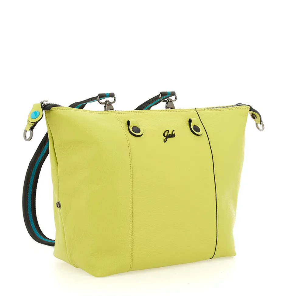 Borsa Donna a Mano con Tracolla GABS G3 PLUS Large in Pelle Martellata Verde Papiro