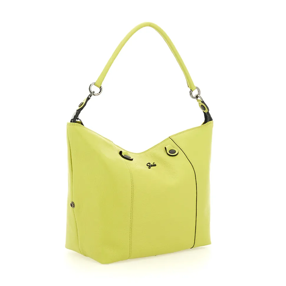 Borsa Donna a Mano con Tracolla GABS G3 PLUS Large in Pelle Martellata Verde Papiro