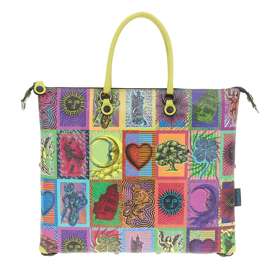 Borsa Donna a Mano con Tracolla GABS G3 PLUS Large in Pelle stampa Tarocchi