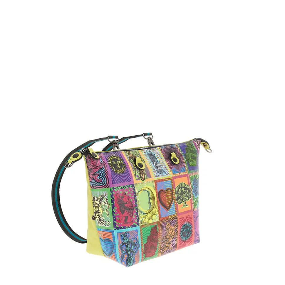 Borsa Donna a Mano con Tracolla GABS G3 PLUS Large in Pelle stampa Tarocchi