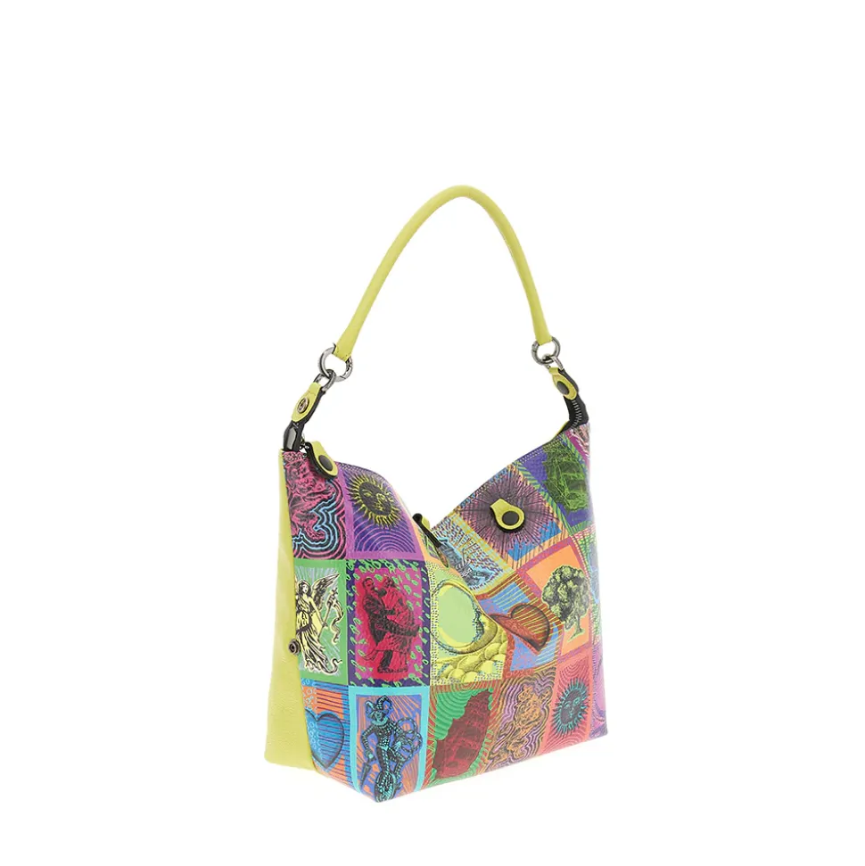 Borsa Donna a Mano con Tracolla GABS G3 PLUS Large in Pelle stampa Tarocchi