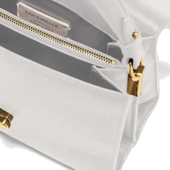 Borsa Donna a Mano con Tracolla COCCINELLE linea Binxie in Pelle Brillant White