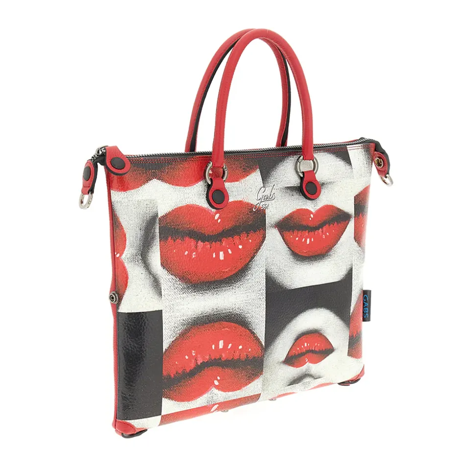 Borsa Donna a Mano con Tracolla GABS G3 PLUS Large in Pelle stampa Baci