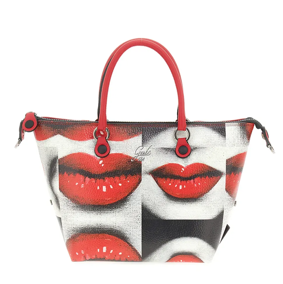 Borsa Donna a Mano con Tracolla GABS G3 PLUS Large in Pelle stampa Baci