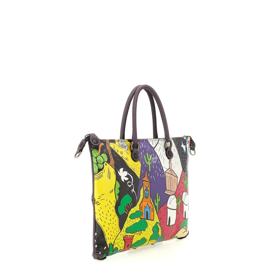 Borsa Donna a Mano con Tracolla GABS G3 PLUS Trip in Pelle stampa Messico Large