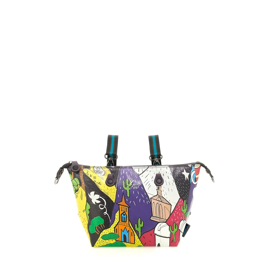 Borsa Donna a Mano con Tracolla GABS G3 PLUS Trip in Pelle stampa Messico Large