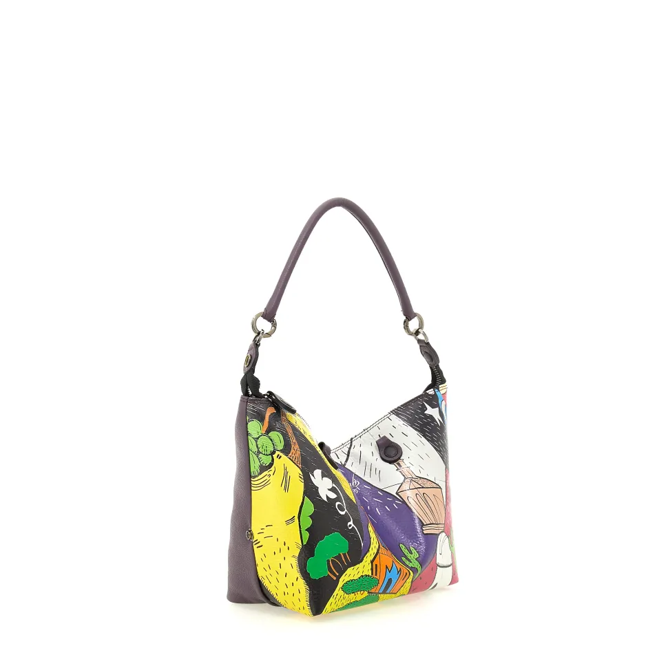 Borsa Donna a Mano con Tracolla GABS G3 PLUS Trip in Pelle stampa Messico Large