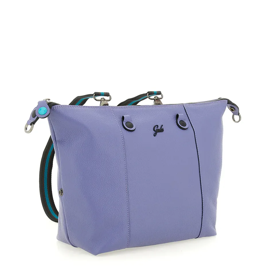 Borsa Donna a Mano con Tracolla GABS G3 PLUS Large in Pelle Martellata Viola Fiordaliso