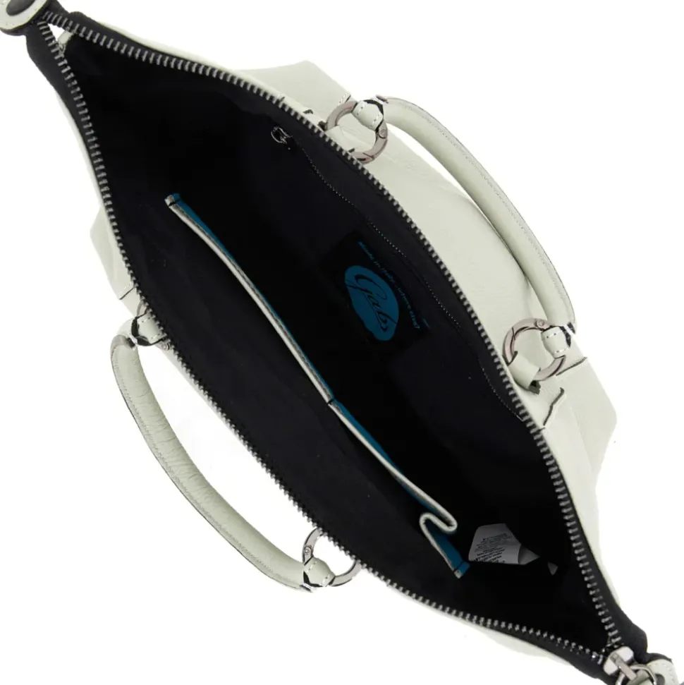 Borsa Donna a Mano con Tracolla GABS G3 PLUS Medium in Pelle Martellata Verde Colonia