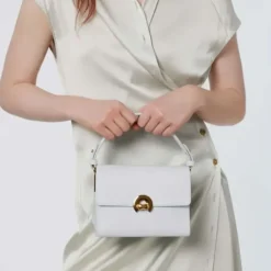 Borsa Donna a Mano con Tracolla COCCINELLE in Pelle linea Binxie Small colore Brillant White