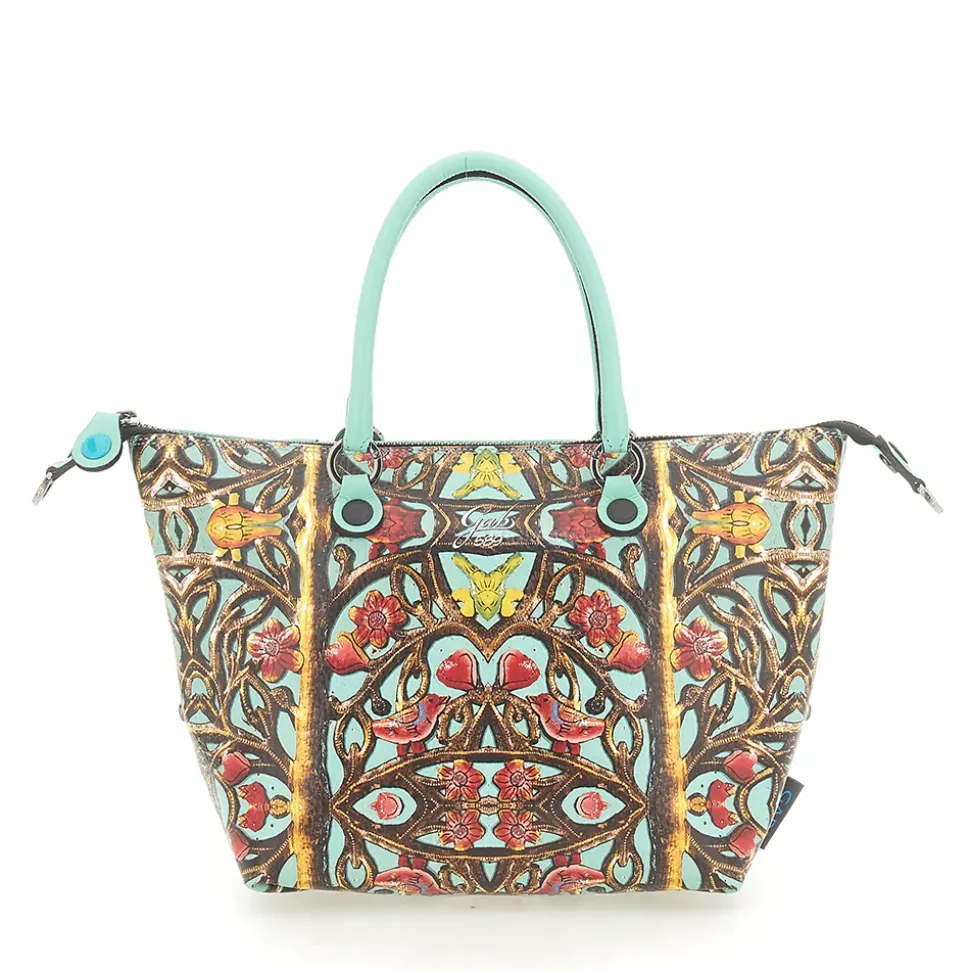 Borsa Donna a Mano con Tracolla GABS G3 PLUS Large in Pelle stampa Inferriata Liberty