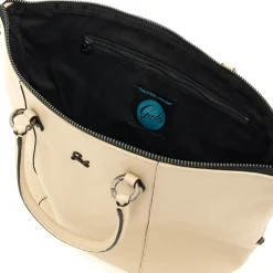 Borsa Donna a Mano con Tracolla GABS G3 PLUS Large in Pelle Martellata Beige Ecru