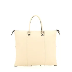 Borsa Donna a Mano con Tracolla GABS G3 PLUS Large in Pelle Martellata Beige Ecru