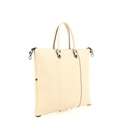 Borsa Donna a Mano con Tracolla GABS G3 PLUS Large in Pelle Martellata Beige Ecru