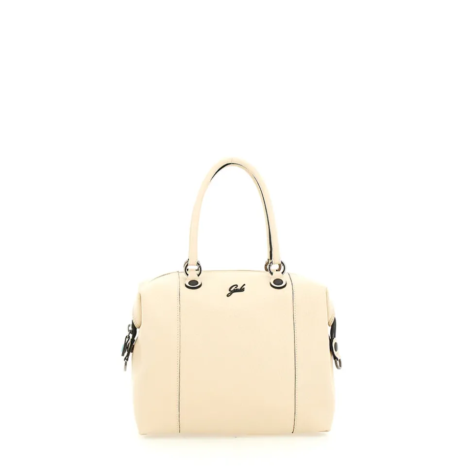 Borsa Donna a Mano con Tracolla GABS G3 PLUS Large in Pelle Martellata Beige Ecru