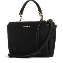 Borsa Donna a Mano con Tracolla COCCINELLE in Pelle Scamosciata Linea Arlettis colore Nero
