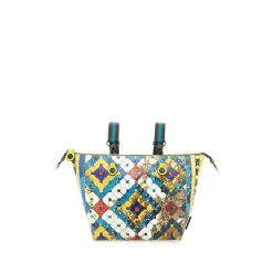 Borsa Donna a Mano con Tracolla GABS G3 PLUS Trip in Pelle stampa Paillettes Rombi Large