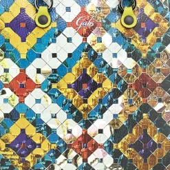 Borsa Donna a Mano con Tracolla GABS G3 PLUS Trip in Pelle stampa Paillettes Rombi Large