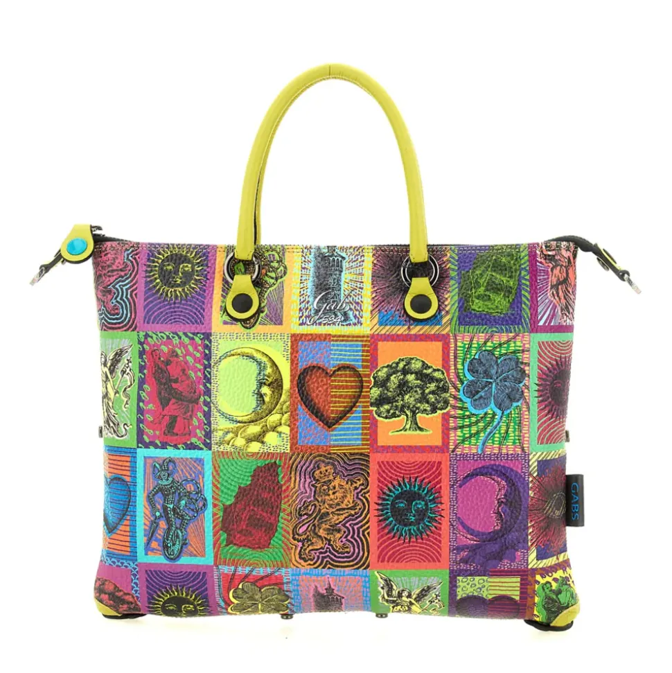 Borsa Donna a Mano con Tracolla GABS G3 PLUS Medium in Pelle stampa Tarocchi