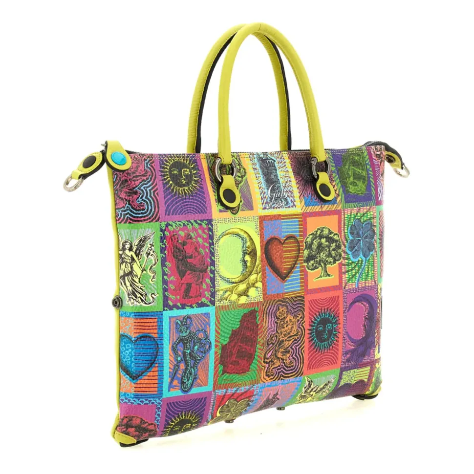 Borsa Donna a Mano con Tracolla GABS G3 PLUS Medium in Pelle stampa Tarocchi