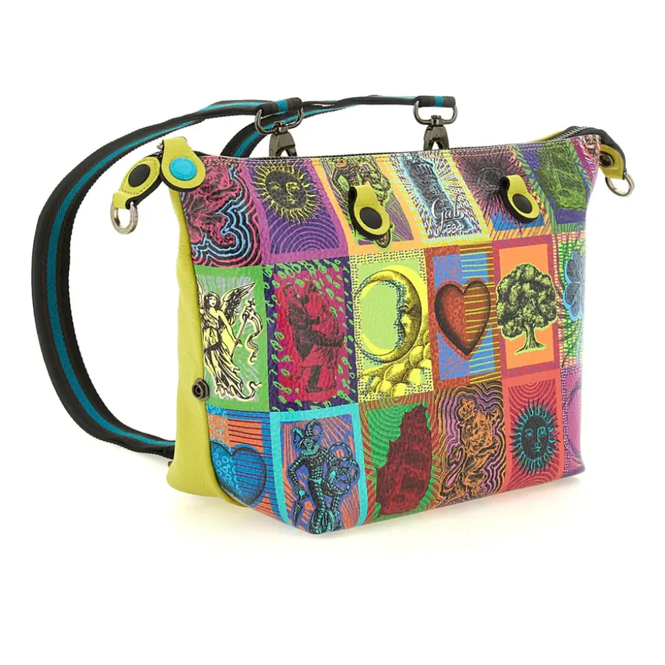 Borsa Donna a Mano con Tracolla GABS G3 PLUS Medium in Pelle stampa Tarocchi