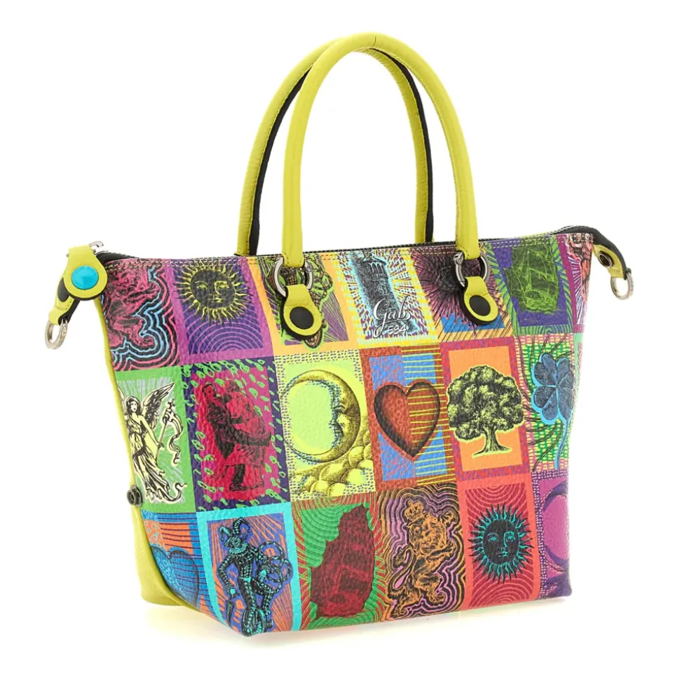 Borsa Donna a Mano con Tracolla GABS G3 PLUS Medium in Pelle stampa Tarocchi