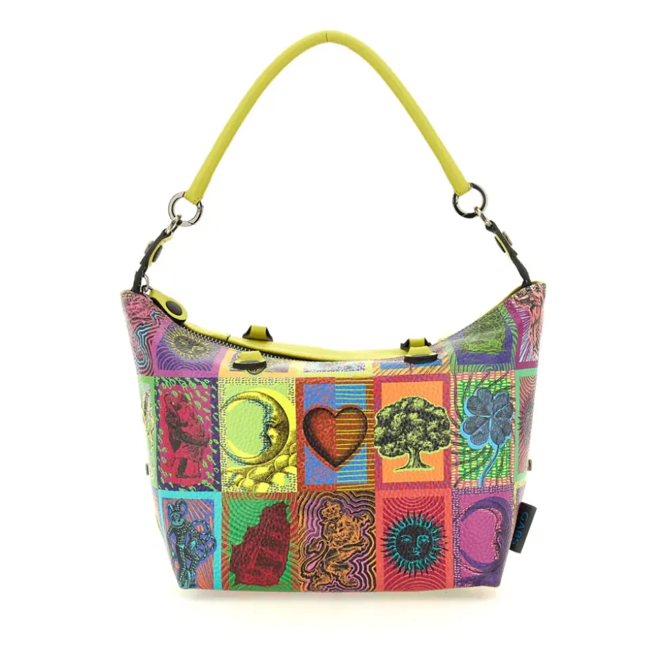 Borsa Donna a Mano con Tracolla GABS G3 PLUS Medium in Pelle stampa Tarocchi