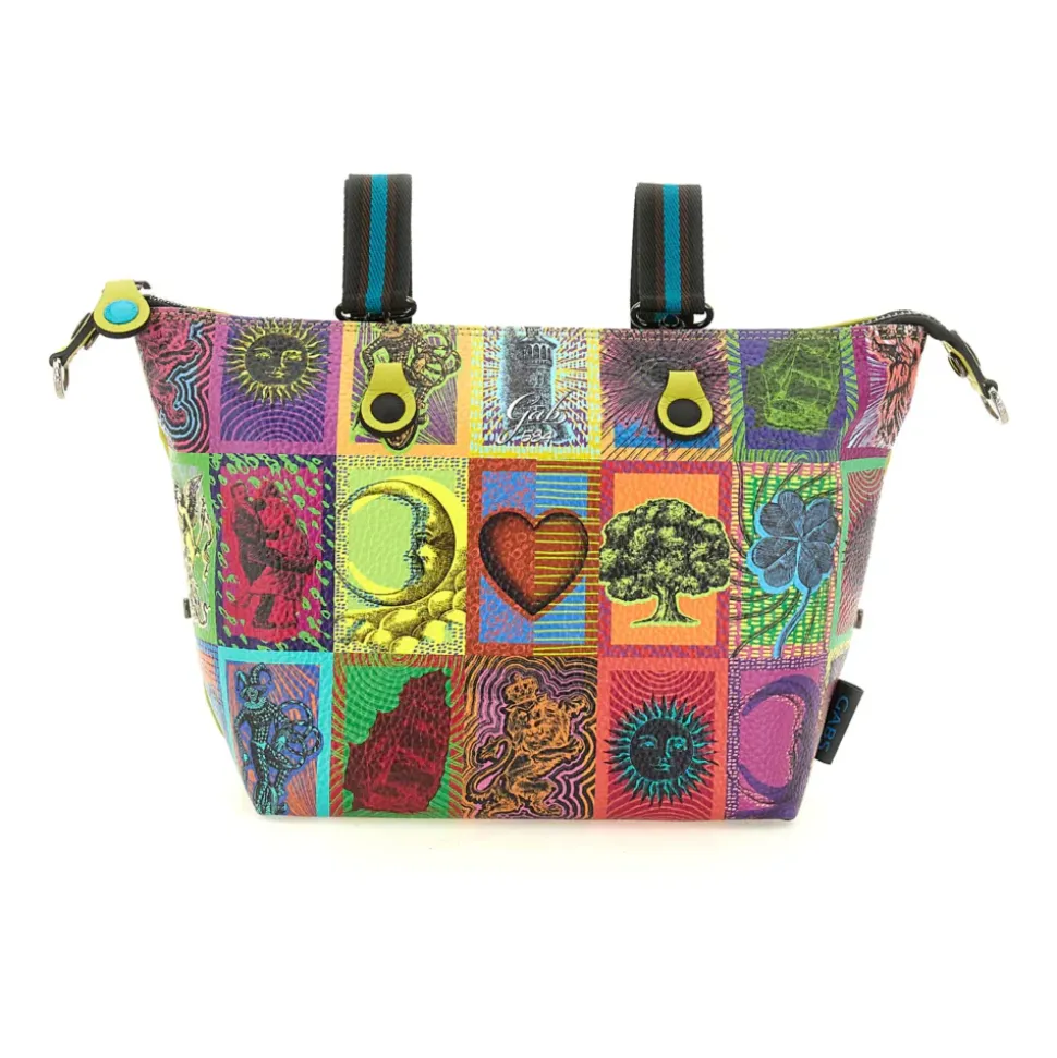 Borsa Donna a Mano con Tracolla GABS G3 PLUS Medium in Pelle stampa Tarocchi