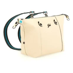 Borsa Donna a Mano con Tracolla GABS G3 PLUS Medium in Pelle Martellata Beige Ecru