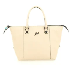 Borsa Donna a Mano con Tracolla GABS G3 PLUS Medium in Pelle Martellata Beige Ecru